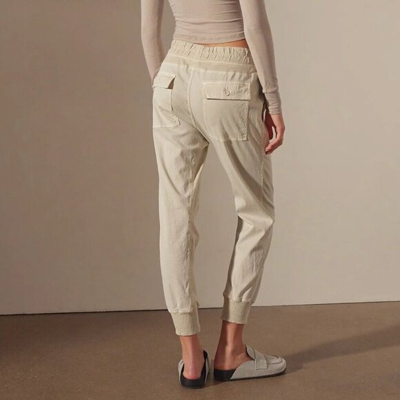 James Perse Mixed Media Pant Talc Light Gray Utility Jogger Size 1 - Picture 2 of 14